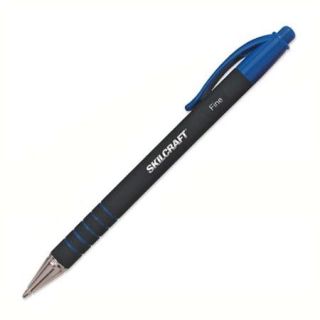 Skilcraft Rubberized Barrel Retractable Ballpoint Pen   Blue Ink   12 / Box (NSN3527310)