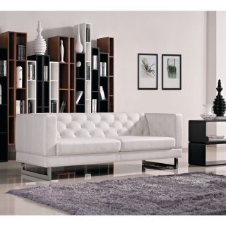 DG Casa Allegro White Synthetic Leather Sofa   14344436  