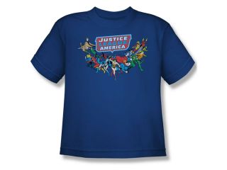 DC Comics Boys' Here They Come T shirt Youth Medium Royal