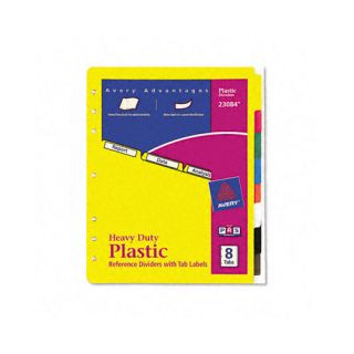 Plastic Index Dividers, White Self Stick Labels (8 Tabs, 1 Set/Pack
