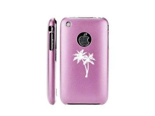 Apple iPhone 3G 3GS Light Pink E1358 Aluminum Metal Back Case Palm Trees