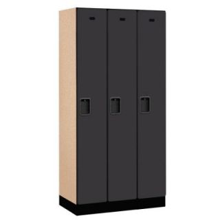 Salsbury Industries 31000 Series 36 in. W x 76 in. H x 18 in. D Single Tier Designer Wood Locker in Black 31368BLK