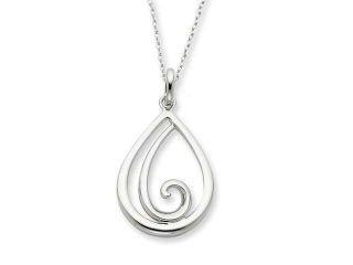 925 Sterling Silver Rhodium Plated Remember Me Always 18in Necklace