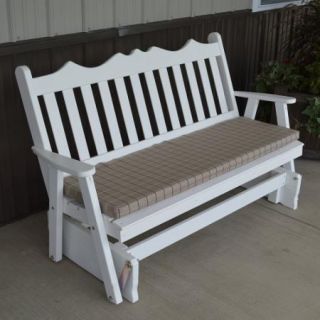 A & L Furniture Yellow Pine Royal English Deluxe Outdoor Bench Glider