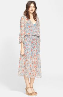 Joie Pasclina Floral Print Silk Midi Dress