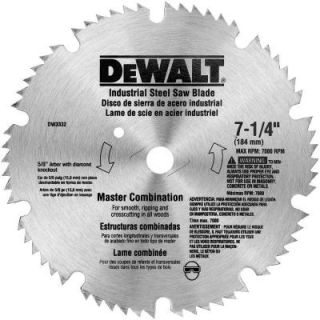 DEWALT 7 1/4 in. 60 Teeth Steel Master Combo Saw Blade DW3332