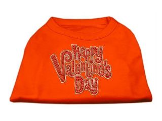 Mirage Pet Products 52 85 SMOR Happy Valentines Day Rhinestone Dog Shirt Orange Sm   10