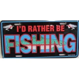 LP   415 Rather Be Fishing License Plate   A136