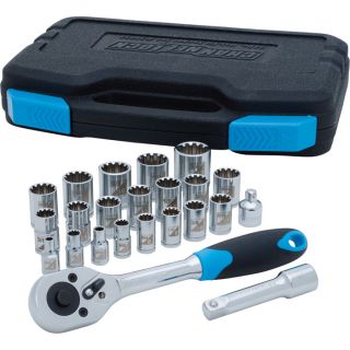 Channellock Uni-Fit Socket Set — 24-Pc, 3/8in. and 1/4in. Drives, SAE and Metric, Model# PL81769  Multi Drive Sets
