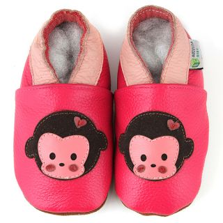 Chunky Monkey Pink Soft Sole Leather Baby Shoes   15275621  