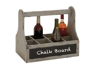 Unique Styled Wood Wine Basket with Blue Chalk Board