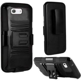 Insten Black Dual Layer Hybrid PC/Silicone Holster Case Cover For Sony Xperia Z3 Compact