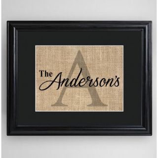 Personalized Family Name & Initial Framed Print