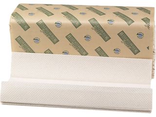 Boardwalk 11GREEN Green Folded Towels, C Fold, Natural White, 10 1/8W x 13L, 150/Pack, 16/Carton