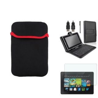 INSTEN Leather Case+Keyboard+Stylus+Anti Glare Film+Sleeve For Kindle Fire HD 7" 2nd Gen(Designed for 2013 edition ONLY)
