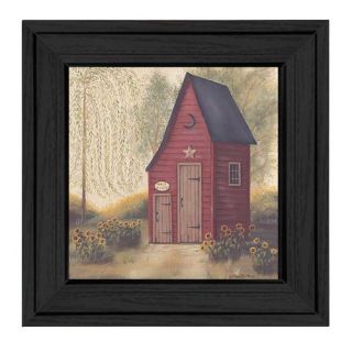 Folk Art Outhouse by Pam Britton Framed Painting Print
