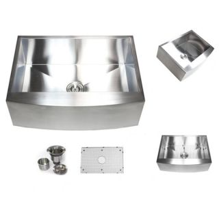 Farmhouse 36 inch Stainless Steel Single Bowl Curve Apron Kitchen Sink