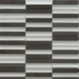 Opus Series Mixed Glass and Marble Mosaic in Basalt