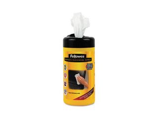 Fellowes 99703 Screen Cleaning Wet Wipes, 5.12" x 5.90", 100/Tub