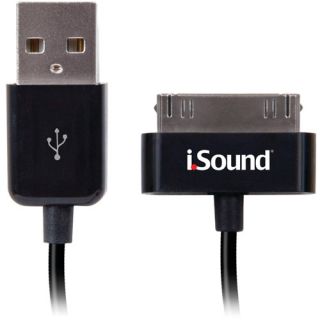 iSound Charge and Sync Cable for iPad, iPhone and iPod, 3', Black