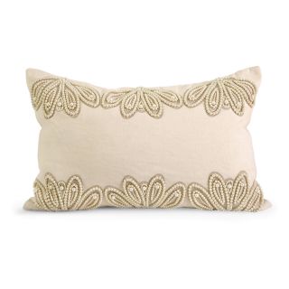 IMAX IK Ikhan Lenkha Beaded Pearl Pillow with Down Fill