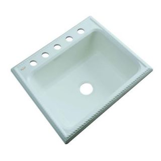 Thermocast Wentworth Drop In Acrylic 25 in. 5 Hole Single Bowl Kitchen Sink in Seafoam Green 27544