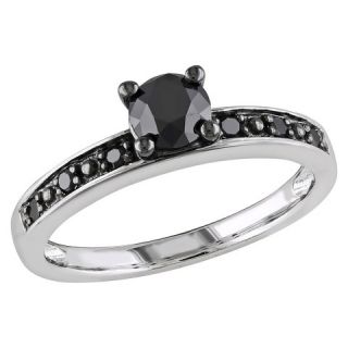 CT. T.W. Round Diamond Ring in Sterling Silver   Black