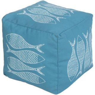 Surya 18 x 18 in. Outdoor Fish Cube Pouf