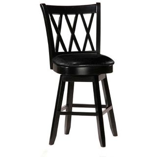Jasna Wood Black Leather Counter height Stool   Shopping