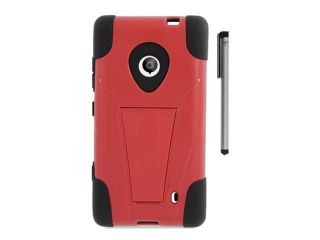 For Nokia Lumia 521 Duo Layer Hybrid Kickstand Phone Protector Cover Case Accessory with Stylus Pen