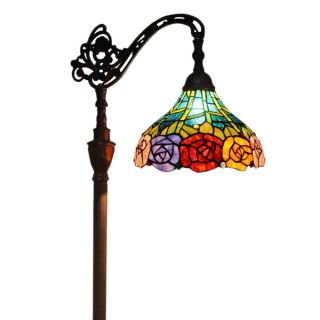 Amora Lighting Tiffany Style 62 inch Roses Reading Floor Lamp
