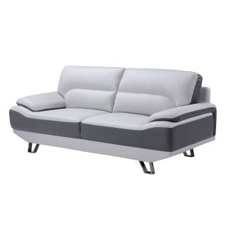 Natalie Light/ Dark Grey Bonded Leather Sofa   Shopping