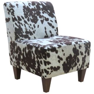 Fox Hill Trading Penelope Armless Cowhide Brown Slipper Chair