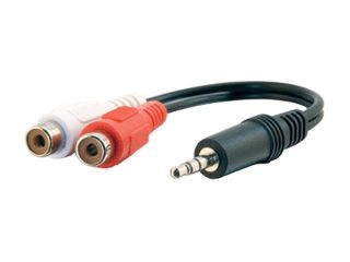 Cables To Go 40422 6" Value Series One 3.5mm Stereo Male to Two RCA Stereo Female Y Cable M F