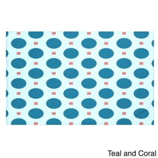 Geometric Print Teal Coral/ Light Blue Jade/ Green Teal/ Coral Aqua
