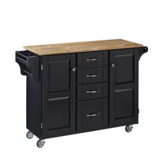 Home Styles Large Create a Cart in Black with Natural Wood Top 9100 1041