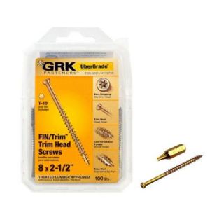 GRK Fasteners #8 x 2 1/2 in. Star Drive Trim Finishing Trim Head Screw (100 per Pack) 119730