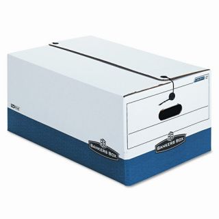 Bankers Box Liberty Max Strength Storage Box, Legal, White/Blue, 4 Count