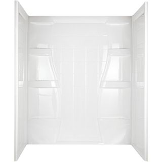 ASB 60 in W x 34 in L x 73 1/2 in H High Gloss White Shower Wall Surround Side and Back Panel