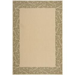 Safavieh Outdoor Floral Natural/ Green Rug Set (66 x 96 and 18 x 2