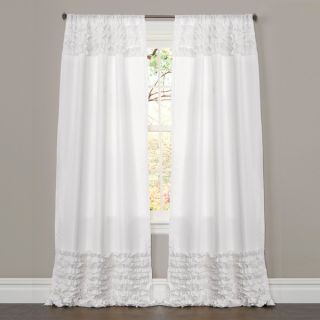 Lush Decor White 84 inch Skye Ruffled Window Curtain
