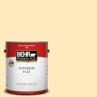 BEHR Premium Plus 1 gal. #310A 2 Gold Buttercup Zero VOC Flat Interior Paint 105001