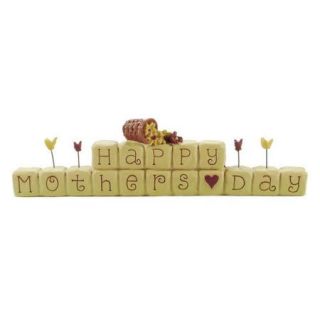 Blossom Bucket Happy Mother's Day Block with Flowers Letter Block (Set of 4)