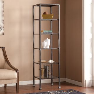 Southern Enterprises Metal and Glass Tower Bookcase   Bookcases