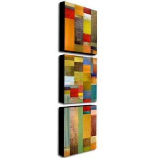 Trademark Fine Art Color Panels Olive Stripes by Michelle Calkins 3 Panel Wall Art Set MC076 set3
