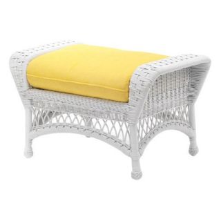 Whitecraft by Woodard Sommerwind Ottoman   White   Outdoor Ottomans