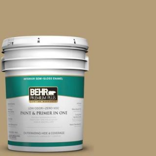 BEHR Premium Plus 5 gal. #S320 5 Ginger Tea Semi Gloss Enamel Interior Paint 340005