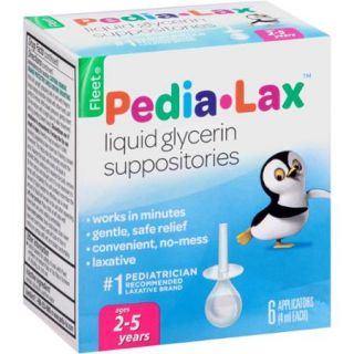 Fleet Pedia Lax Liquid Glycerin Suppositories, 6 count