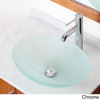 Elite GD12FF371023 Modern Design Tempered Glass Bathroom Vessel Sink