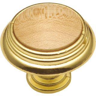 Hickory Hardware 1 1/4 in Natural Maple Woodgrain Round Cabinet Knob